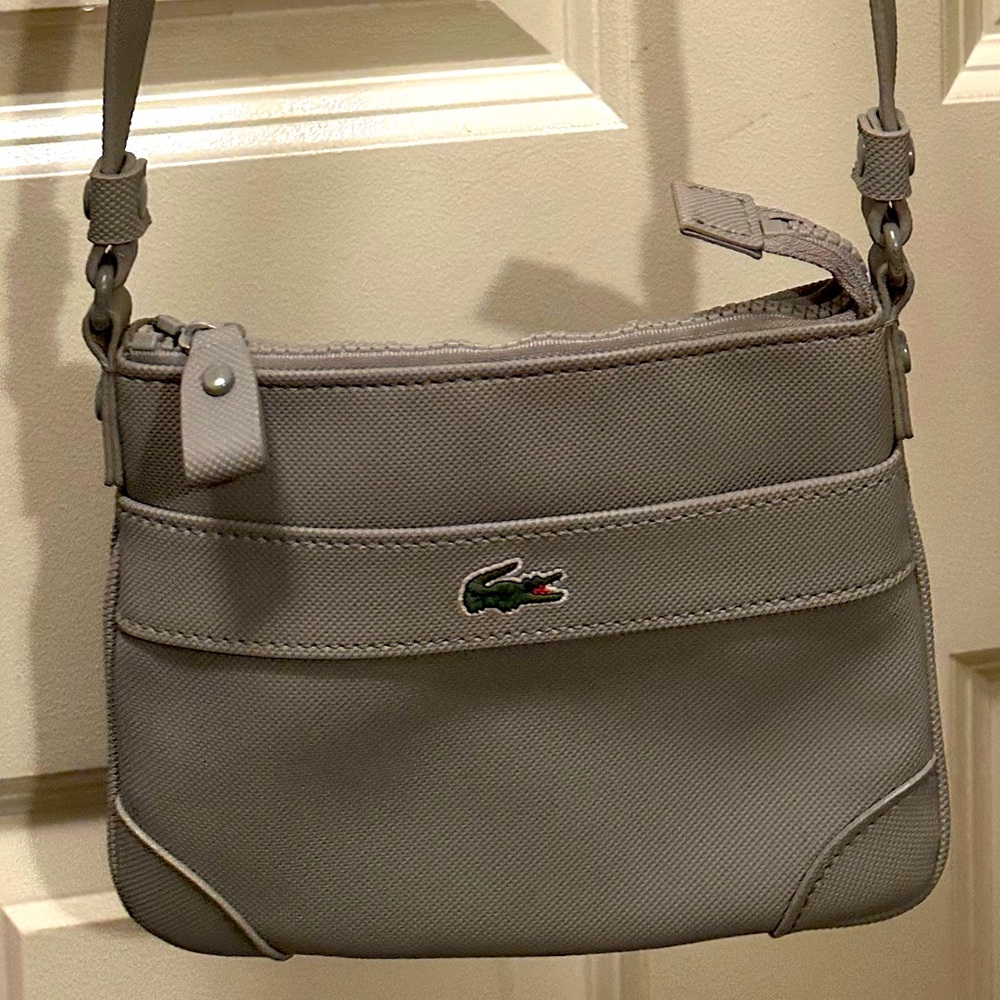 Lacoste Gray Nylon Crossbody Purse